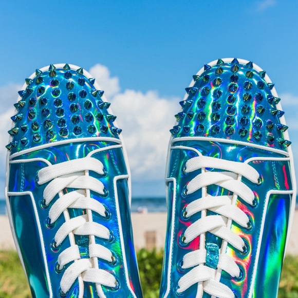 Christian Louboutin Louis junior spike vinyl low trainers - Picture 9 of 10